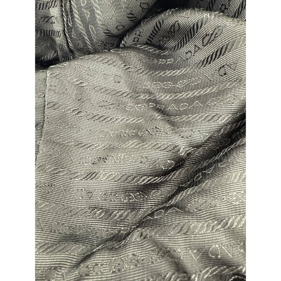 Prada Milano Womens authentic  Zip-Up Hoodie Leather Accents Black Size M fleece - Picture 9 of 12